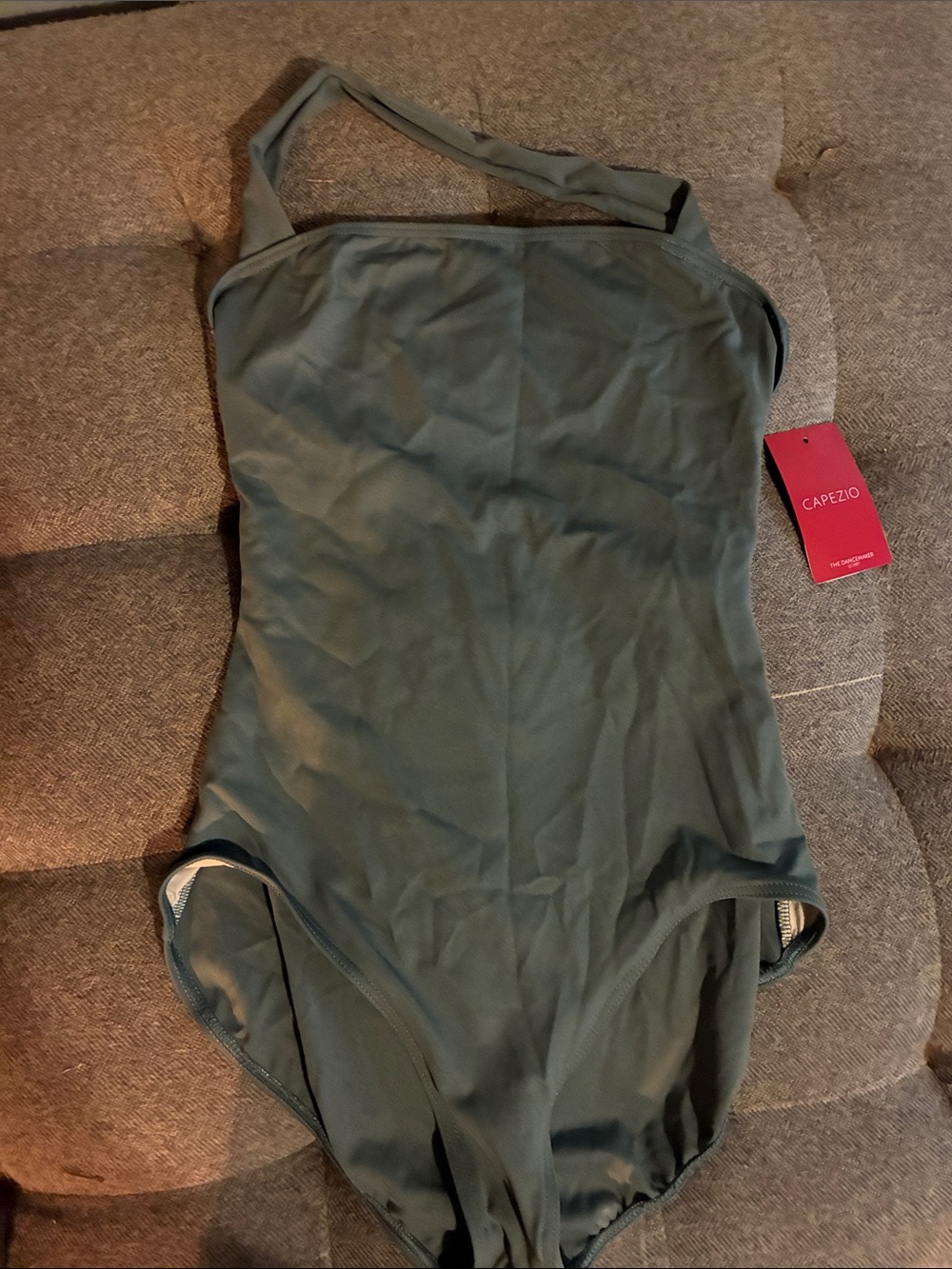 Capezio Moss Green Halter One-Piece Leotard